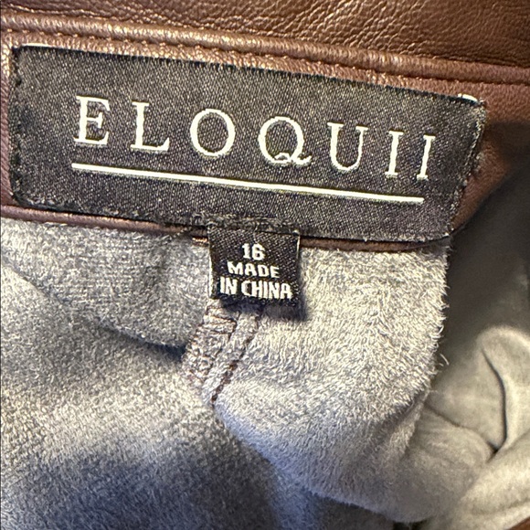 Eloquii Dark Brown Leather Buttoned Dress Size 16 - Picture 2 of 7